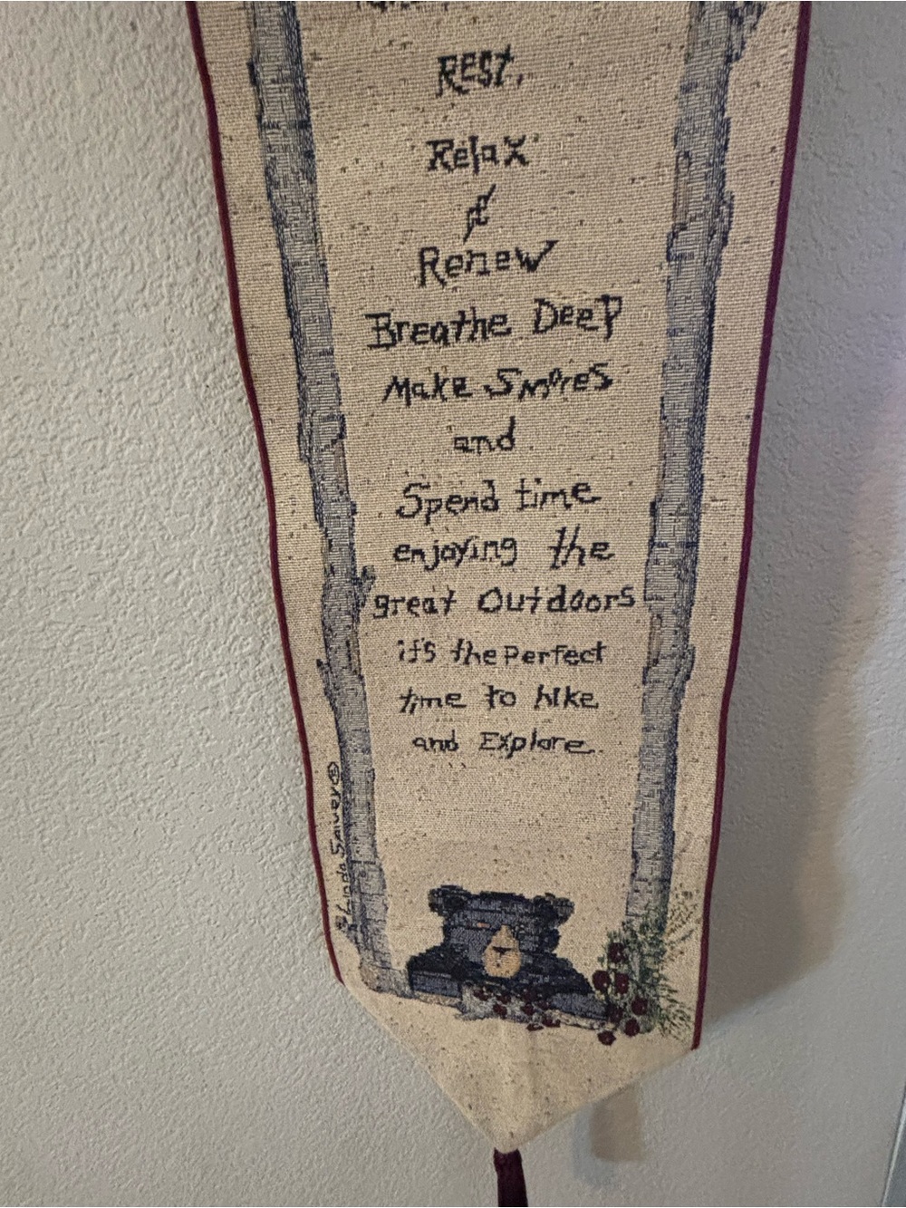 Beige Cabin Rules Tapestry Wall Hanging - Home Wall Decor - Picture 7 of 10
